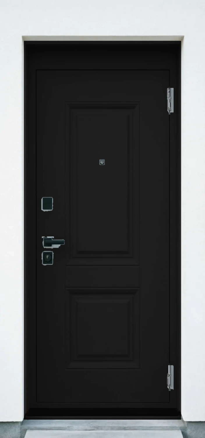 Стальная дверь «Лайт» с зеркалом чёрная в Звенигороде